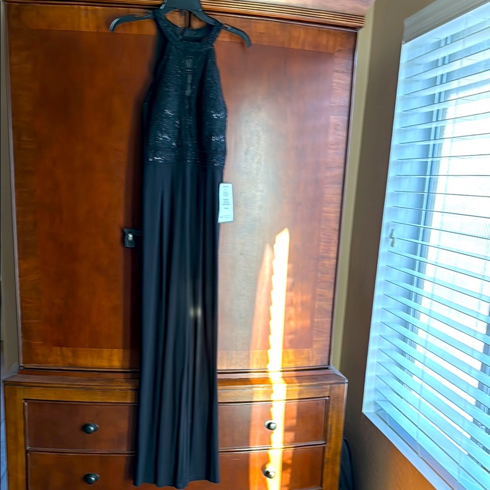 Night Way Collections Size 10 Black Dressy Halter Neck Wide Leg Jumpsuit